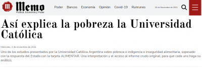 Así explica la pobreza la Universidad Católica