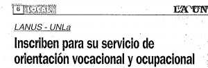 Inscriben para su servicio de orientación vocacional y ocupacional