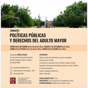 Abrió la inscripción para el Seminario de políticas públicas y derechos del adulto mayor