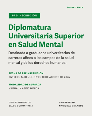 Abre la Diplomatura Universitaria Superior en Salud Mental