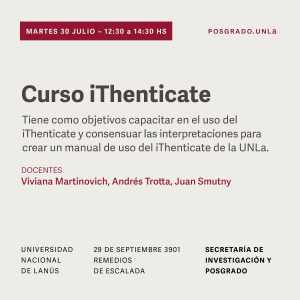 Curso de iThenticate para directores y coordinadores de posgrados UNLa