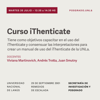 Curso de iThenticate para directores y coordinadores de posgrados UNLa