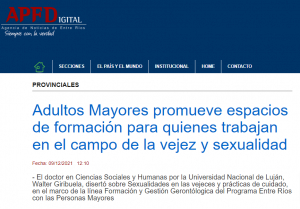 Adultos Mayores promueve espacios de formación para quienes trabajan en el campo de la vejez y sexualidad