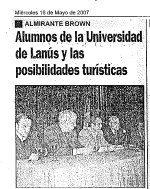 Alumnos de la Universidad de Lanús y las posibilidades turísticas