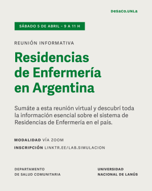 Reunión virtual informativa: Residencias de Enfermería en Argentina