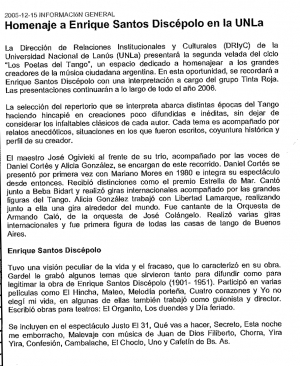 Homenaje a Enrique Santos Dicépolo en la UNLa