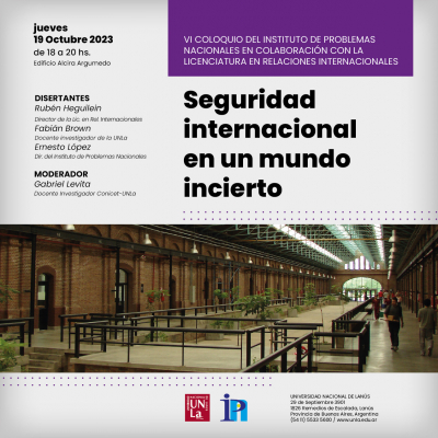 Invitamos al coloquio &quot;Seguridad internacional en un mundo incierto&quot;