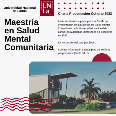 Charla presentación de la Maestría en Salud Mental Comunitaria