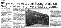 80 personas estudian la Licenciatura en Seguridad en la Universidad de Lanús