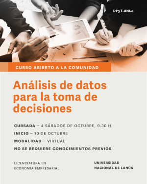 Curso sobre an&aacute;lisis de datos para la toma de decisiones