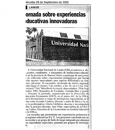 Jornada sobre experiencias educativas innovadoras