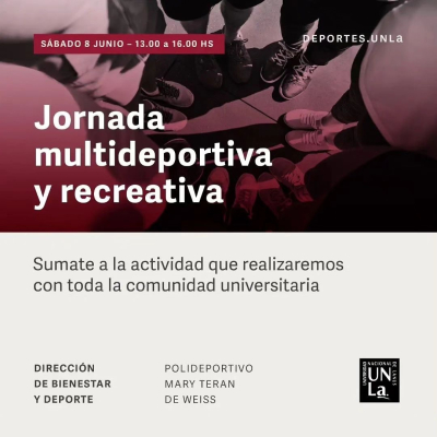 Sumate a la jornada multideportiva y recreativa