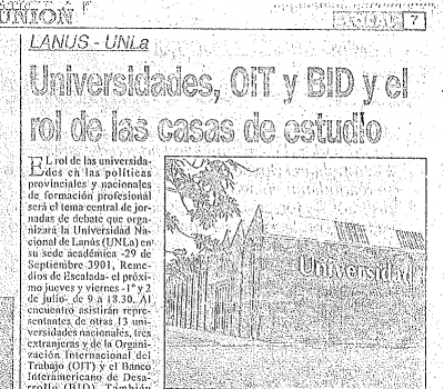 Universidades, OIT y BID y el rol de las casas de estudio