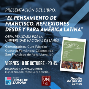 El libro &quot;El pensamiento de Francisco&quot; se presenta en Lomas