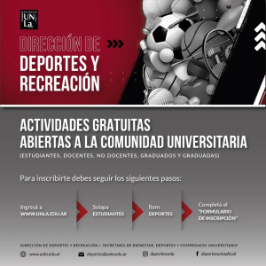 ¡Entrená en la UNLa! Deporte para toda la comunidad universitaria