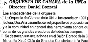 Orquesta de Cámara de la UNLa