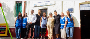 Agust&iacute;n Balladares en la reapertura del Jard&iacute;n Maternal de Monte Chingolo