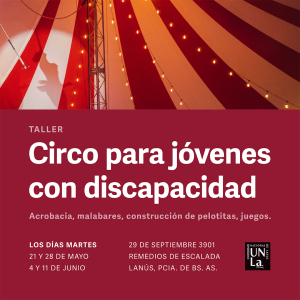 Invitamos al taller de circo para jóvenes con discapacidad