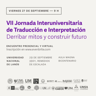 La UNLa será sede de la VII Jornada interuniversitaria de Traducción e Interpretación