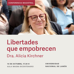 Alicia Kirchner brindará una conferencia magistral en nuestra universidad