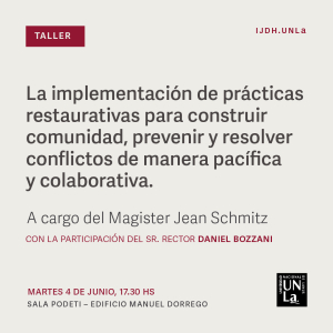 Taller gratuito sobre prácticas restaurativas y resolución de conflictos