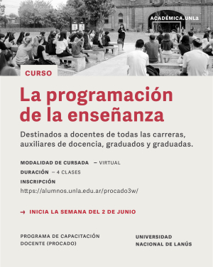 Nuevo curso de capacitación para docentes, auxiliares y graduados UNLa