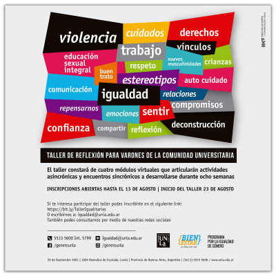 Sumate al Taller de reflexión para la construcción de relaciones igualitarias
