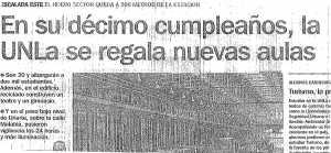 En su décimo cumpleaños, la UNLa se regala nuevas aulas