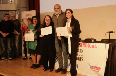 Representantes de ATE recibieron certificados por su participación en una Diplomatura de Salud del Trabajo