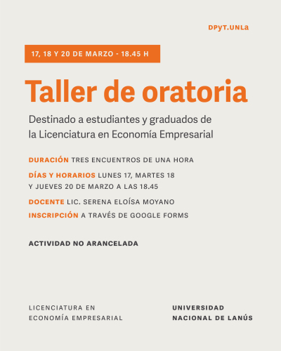 La Licenciatura en Economía Empresarial lanza un taller de oratoria