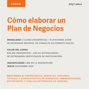 Nuevo curso sobre &quot;Cómo elaborar un Plan de Negocios&quot;