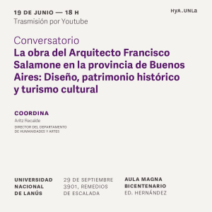 Conversatorio sobre la obra y el diseño del arquitecto Francisco Salamone en la Provincia de Bs. As.