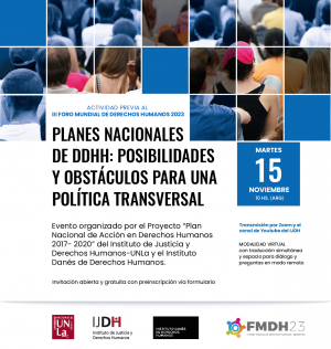 Webinar &quot;Planes Nacionales en Derechos Humanos ¿Es posible una política transversal?&quot;