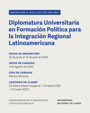 Diplomatura en Formaci&oacute;n Pol&iacute;tica para la integraci&oacute;n latinoamericana