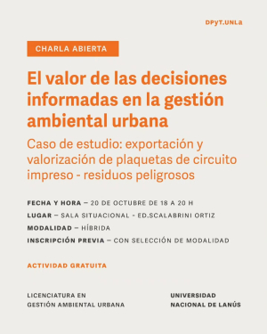 Clase abierta sobre gesti&oacute;n ambiental urbana y valorizaci&oacute;n de residuos