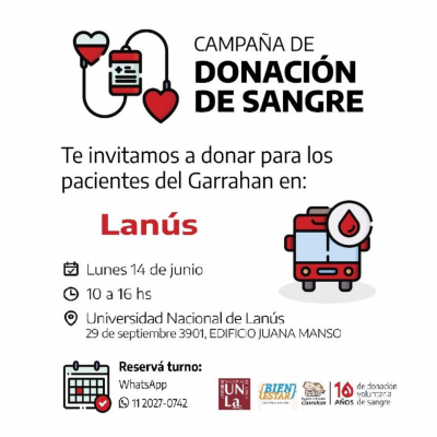Sumate a la Campaña de Donación de Sangre en nuestra universidad