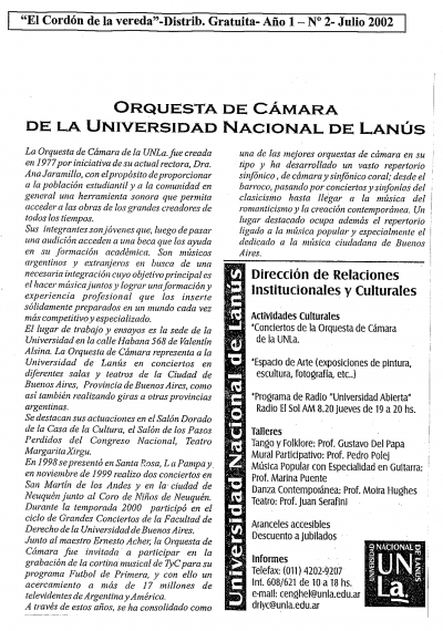 La Orquesta de Cámara de la Universidad Nacional de Lanús