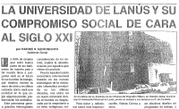 La Universidad de Lan&uacute;s y su compromiso social de cara al siglo XXI