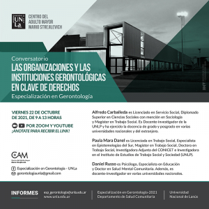 Conversatorio: Las organizaciones y las instituciones gerontológicas en clave de derechos