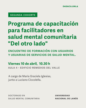 Capacitaci&oacute;n para facilitadores en salud mental comunitaria