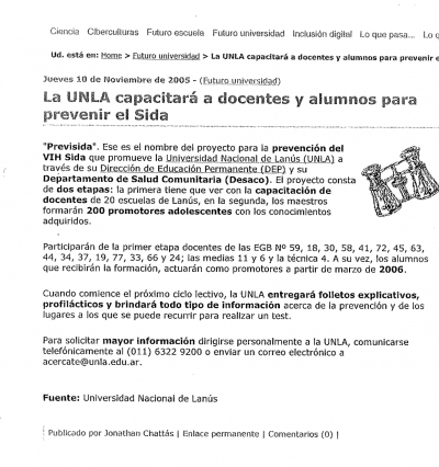 La UNLa capacitará a docentes y alumnos para prevenir el Sida