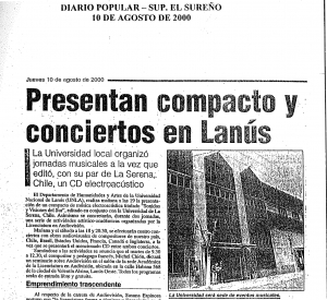 Presentan compacto y conciertos  en Lan&uacute;s