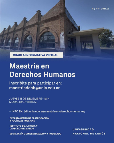 Charla informativa virtual sobre la Maestr&iacute;a en Derechos Humanos
