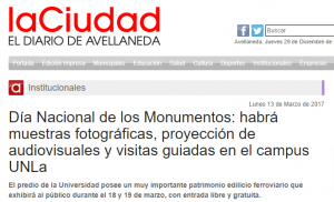 Día Nacional de los Monumentos: habrá muestras fotográficas, proyección de audiovisuales y visitas guiadas en el campus UNLa