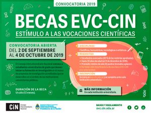 Convocatoria a Becas EVC CIN 2019