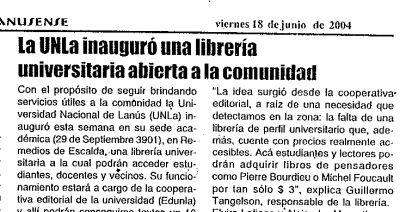 La UNLa ianuguró una librería universitaria abierta a la comunidad