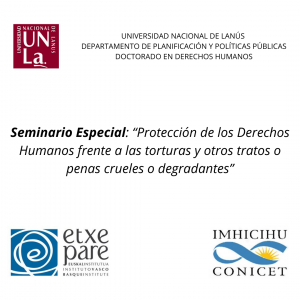 Inscripción al Seminario “Protección de los DDDHH frente a las torturas y otros tratos o penas crueles o degradantes”