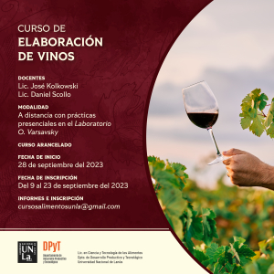 ¡Sumate al curso de elaboración de vinos!