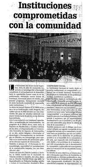 Instituciones comprometidas con la comunidad