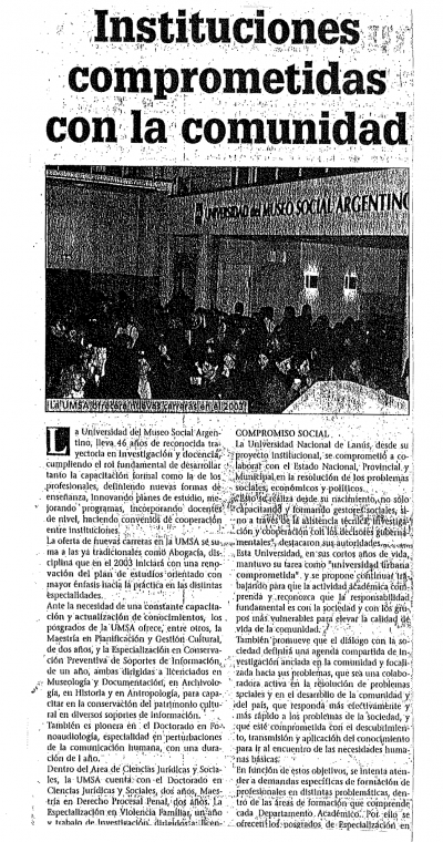 Instituciones comprometidas con la comunidad